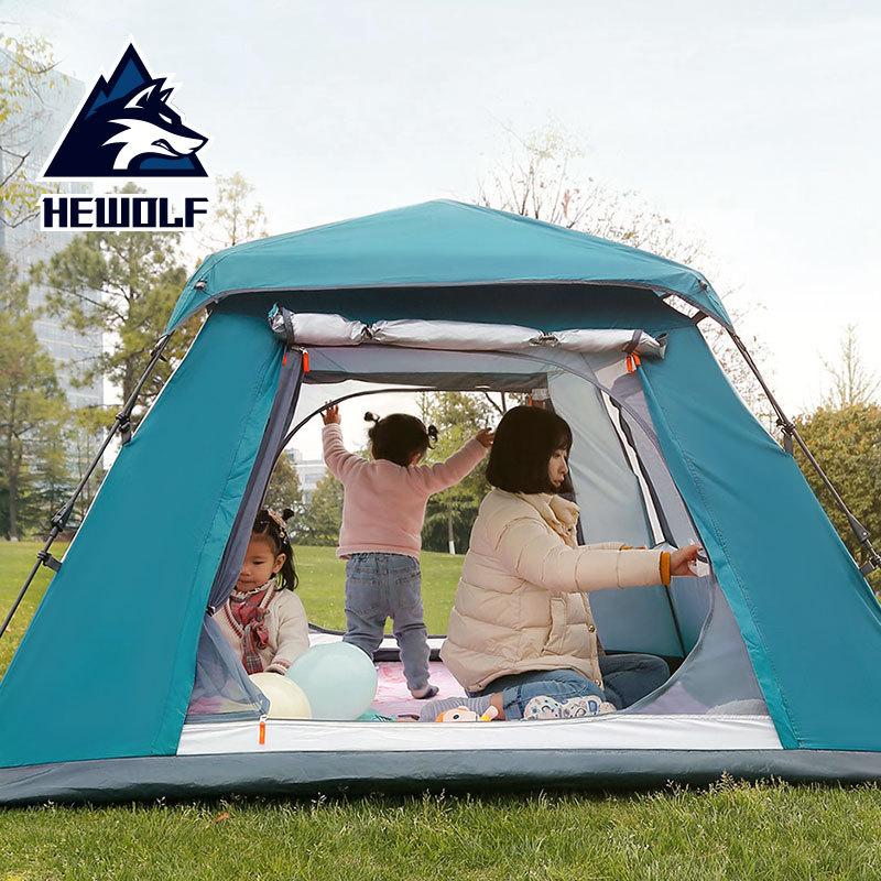 

Hewolf Outdoor Camping Automatic Speed Opening Tent Thickened 34 People Park Leisure Seaside Rainproof Sunscreen Family Tent