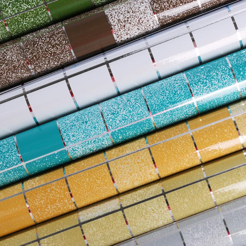 

Kitchen Oil proof Wall Paper Self adhesive Wallpaper Bathroom Waterproof Scrub Mosaic Wall Tile Stickers Home Decor Kitchen