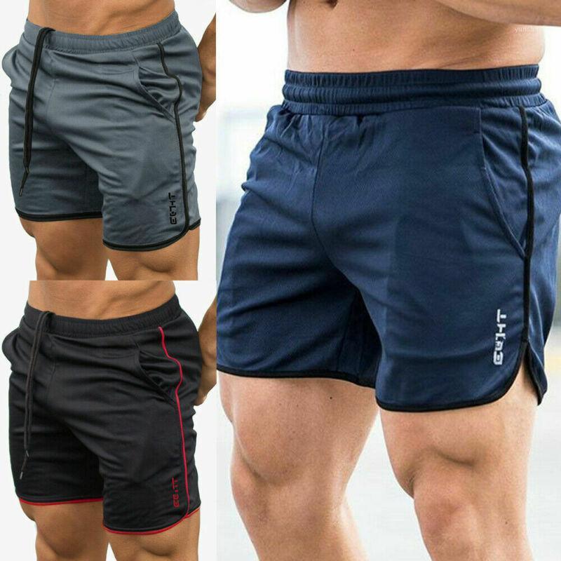 

2020 Summer Men Shorts Gym Fitness Training Sports Running Shorts Casual Elastic Waist Men Work Out Sport1, Black