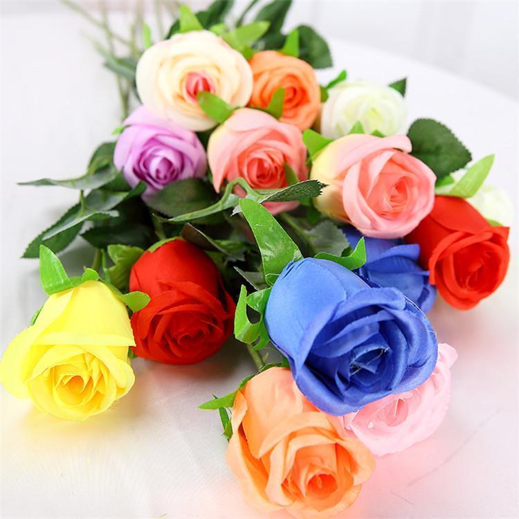 

1pcs Free Shipping Fresh rose Artificial Flowers Real silk rose Flowers Home decorations for Wedding Party or Birthday 9 color1, Beige