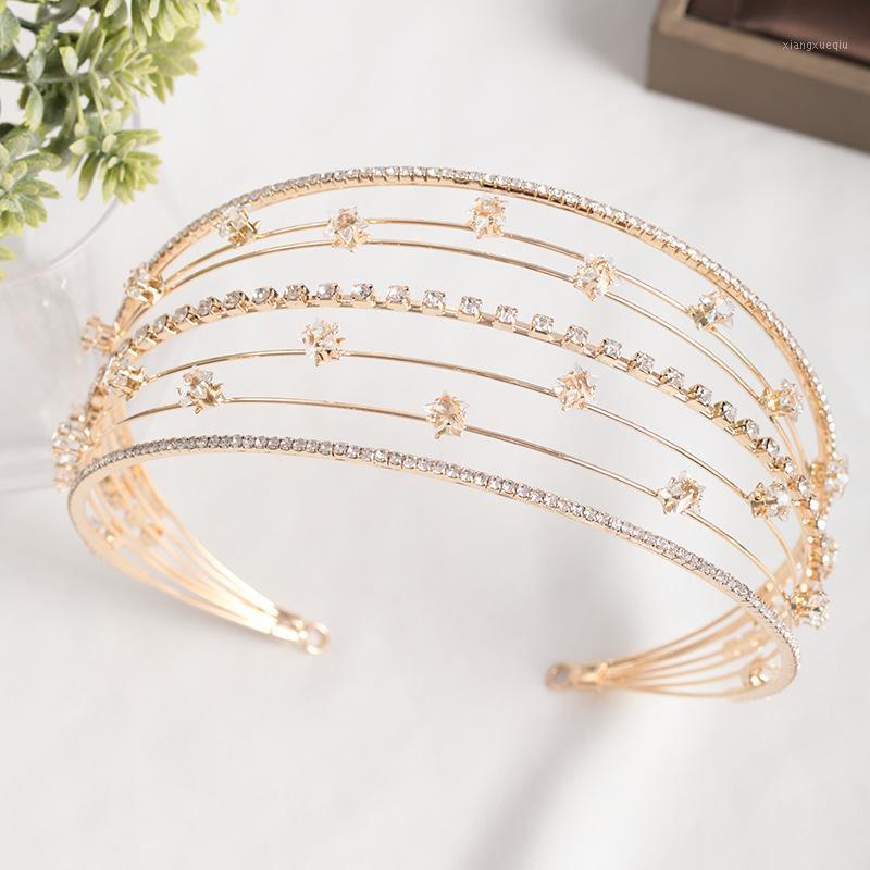

Rhinestone Women Laurel Tiaras And Crowns Fashion Diadem Of Laurels Champion Queen Hair Jewelry Hairbands Accessories Clips & Barrettes, Golden;silver