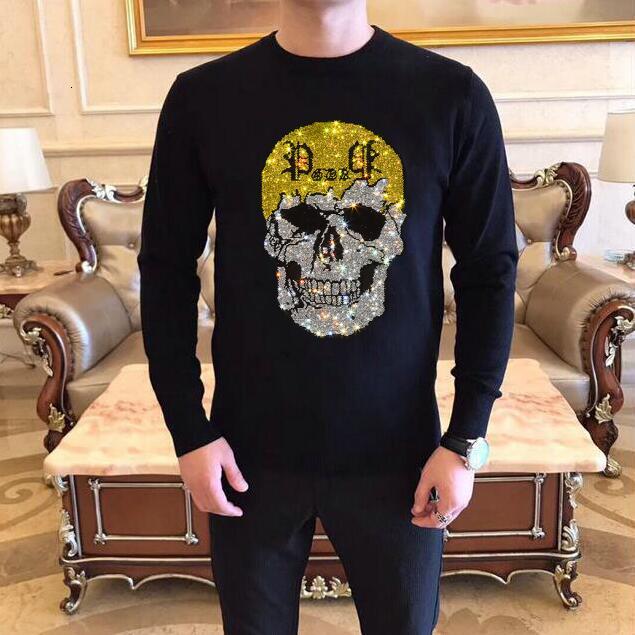 

New Winter Diamond Stone Sweaters Men Streetwear Casual Fitness Pullover 2021 Sweater 2sl9, As shown