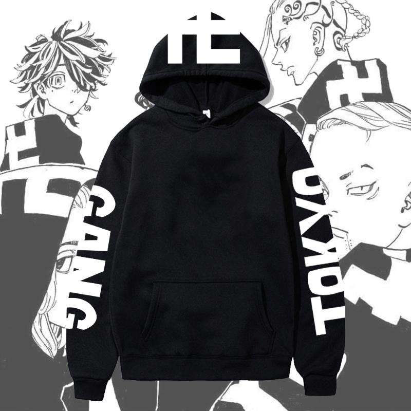 

Men's Hoodies & Sweatshirts Anime Tokyo Revengers Cosplay Gang Manjiro Sano Mikey Cozy Tops Pullovers Sudadera Felpa Moletom, Black