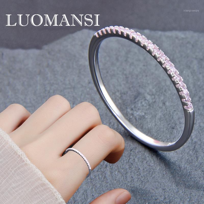 

Cluster Rings Luomansi Exquisite Zircon Ring 925 Sterling Silver Inlaid Diamond Personalized Ladies Party Jewelry, Golden;silver