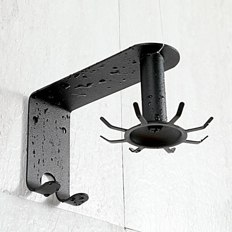

Home Wall Mount Shelf Hanger Space Saving Hanging Storage Rack Kitchen Hooks Pots 360 Degree Rotated Gourd Cutters Easy Install