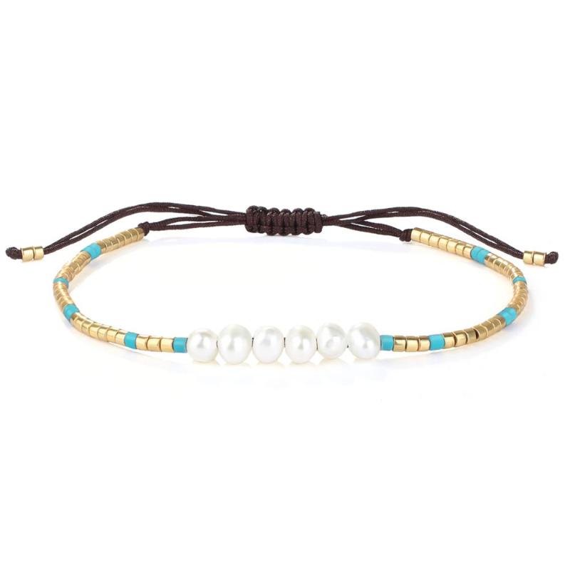 

KELITCH 2020 Bracelets New Handmade Women Strands Gold Bead Strand Pearl Bracelets For Womens Gift