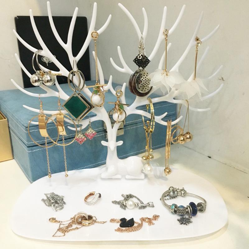 

2020 Newest Deer Earrings Necklace Ring Pendant Girls Bracelet Jewelry Display Stand Tray Tree Storage Racks Organizer Holder