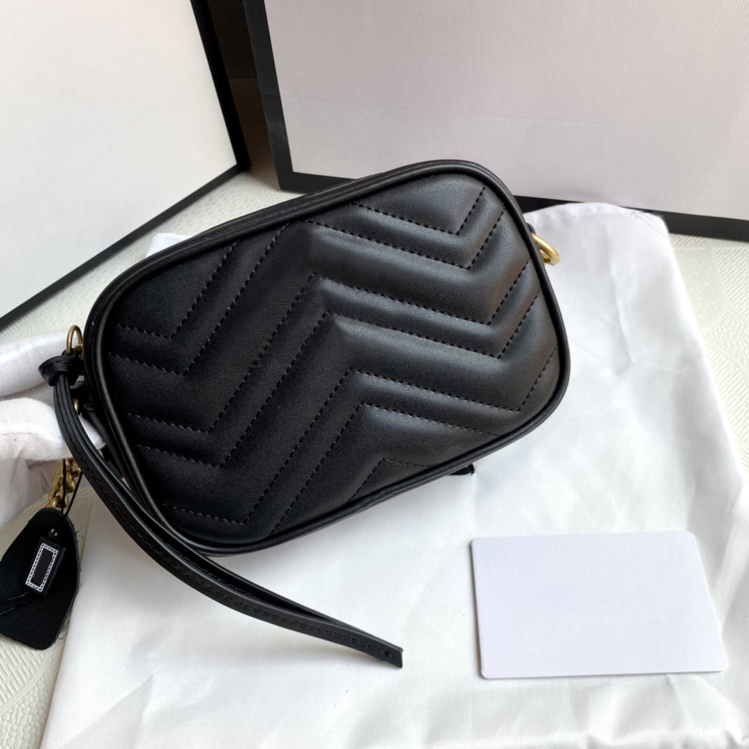 

2022 Luxury Designers Bag Gold Chain Shoulder Bags Crossbody Bag High Quality fashion Women Handbags Purse Wallet, Black