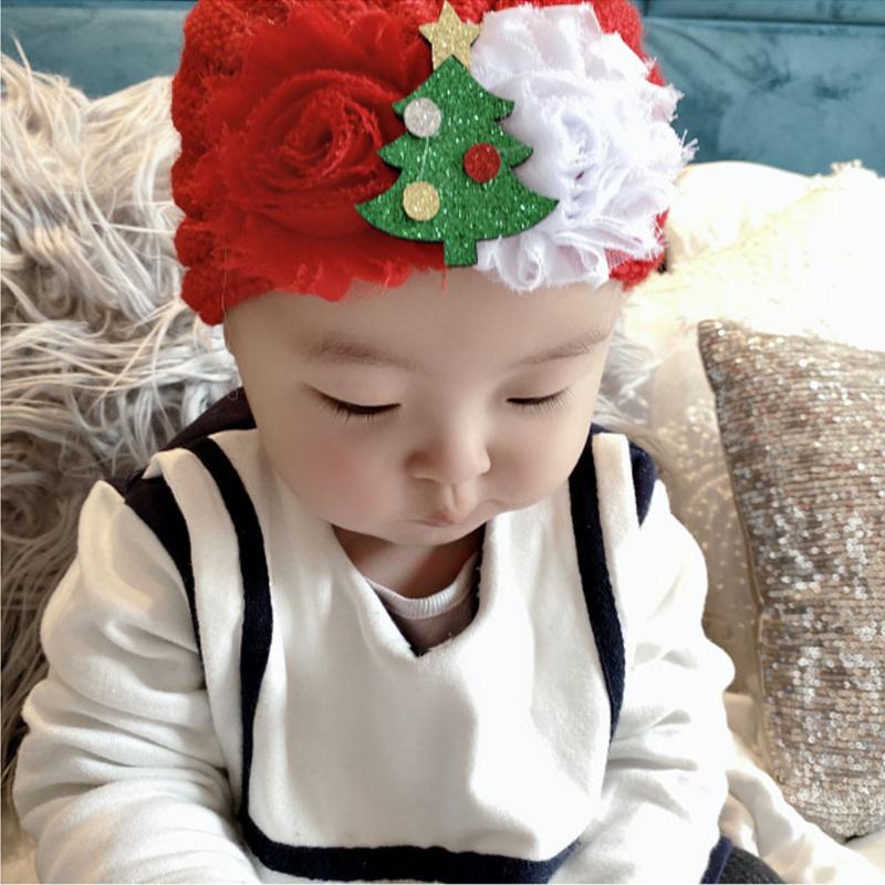 

Children Winter Headwrap Bebes Red Hats Baby Girls Christmas Hat Thicken Warm Wool Turban for Newborn Girls Boys Warmer Beanie