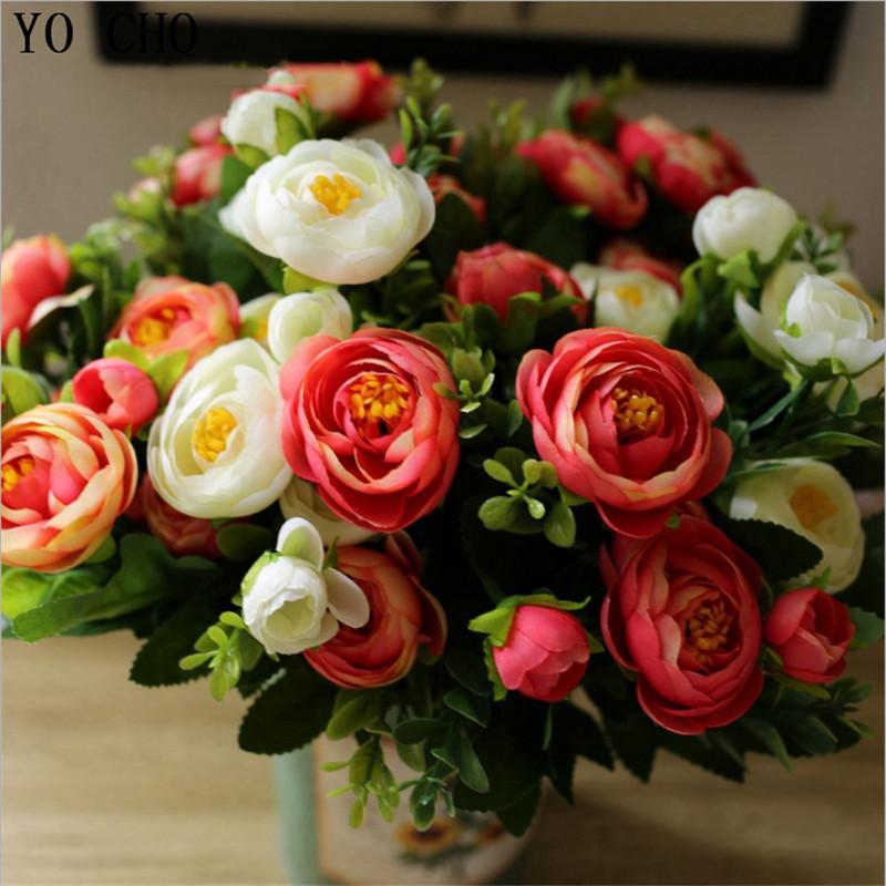 

6 Branches artificial peony bouquet Home Party Artificial Silk Flower Decorative Flowers Bouquet Peony flower For Wedding, Beige