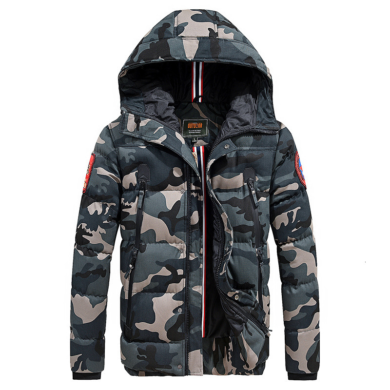 

2021 New Camouflage Jacket Men's Winter Thick Warm Fleece Coat Parkas Pxuo, K-7711 1