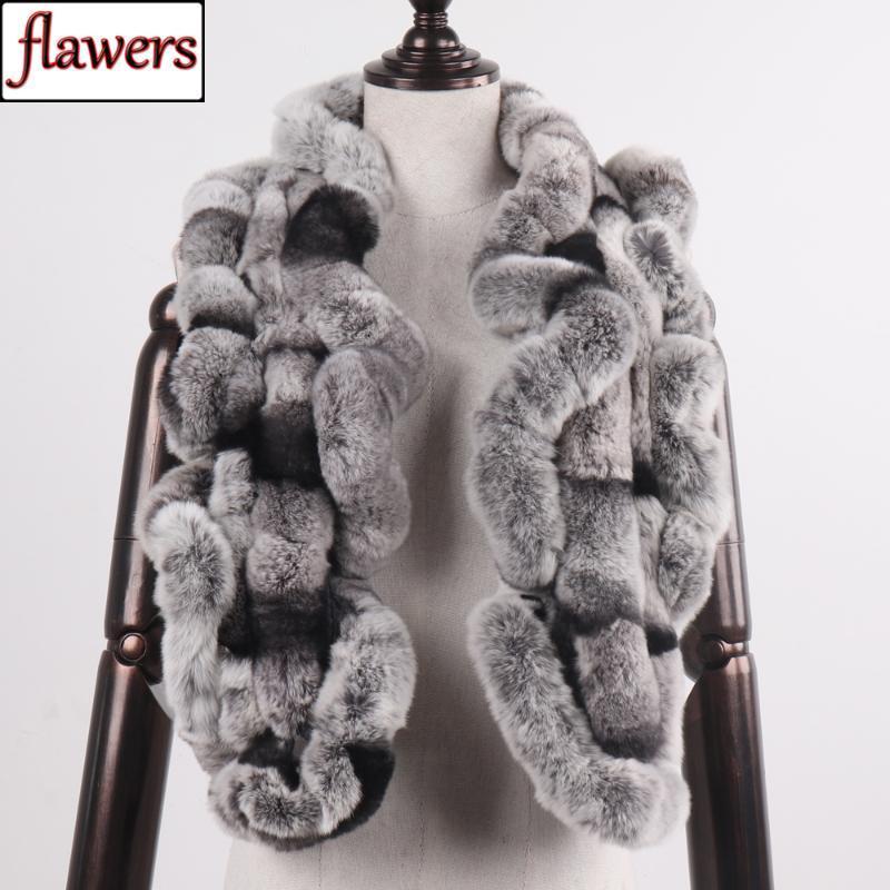 

Scarves Russian Winter Women 100% Genuine Real Rex Fur Scarf Natural Soft Quality Muffler Lady Fashion Scarves1