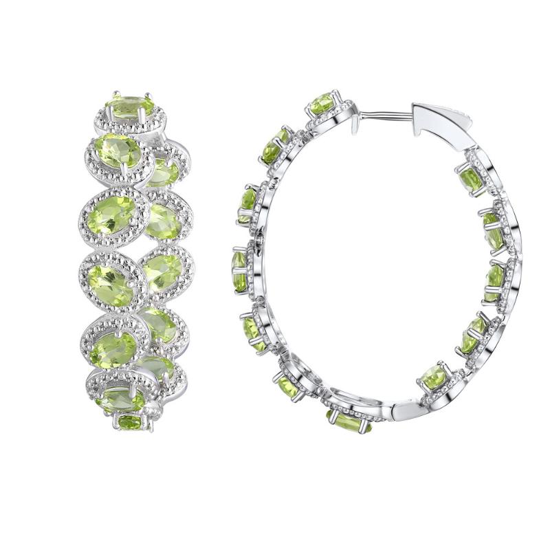

Hoop & Huggie GZ ZONGFA Arrival Natural Peridot Gem Fashion Earrings Fine Jewelry Women 925 Sterling Silver