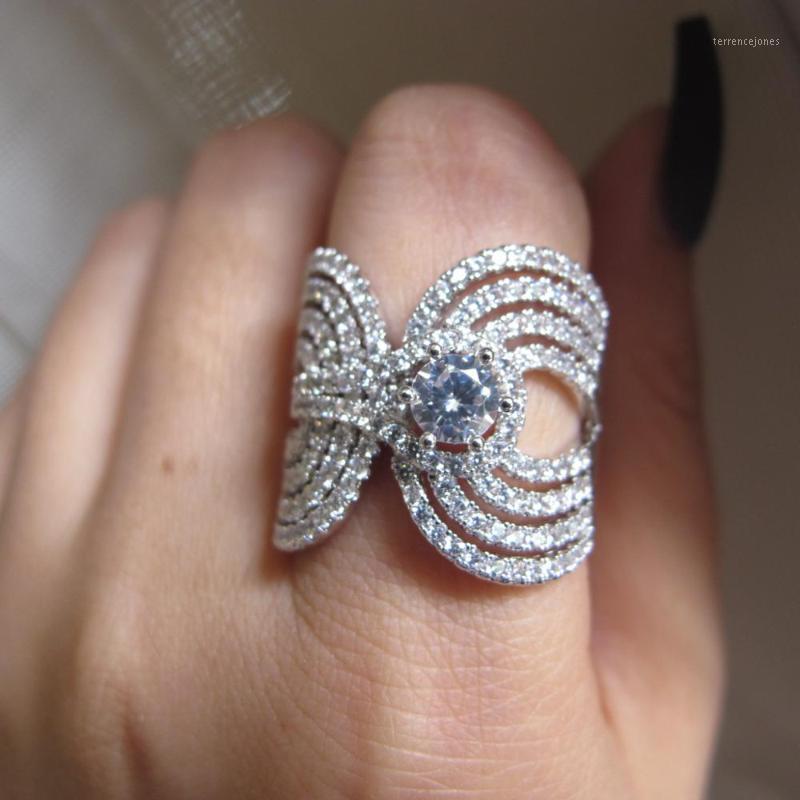 

Wedding Rings Discount Sale Europe Fashion 3A Zircon Stone Micro Paved Geometric Line Ring Designer Luxury Copper Party Jewelry For Women1