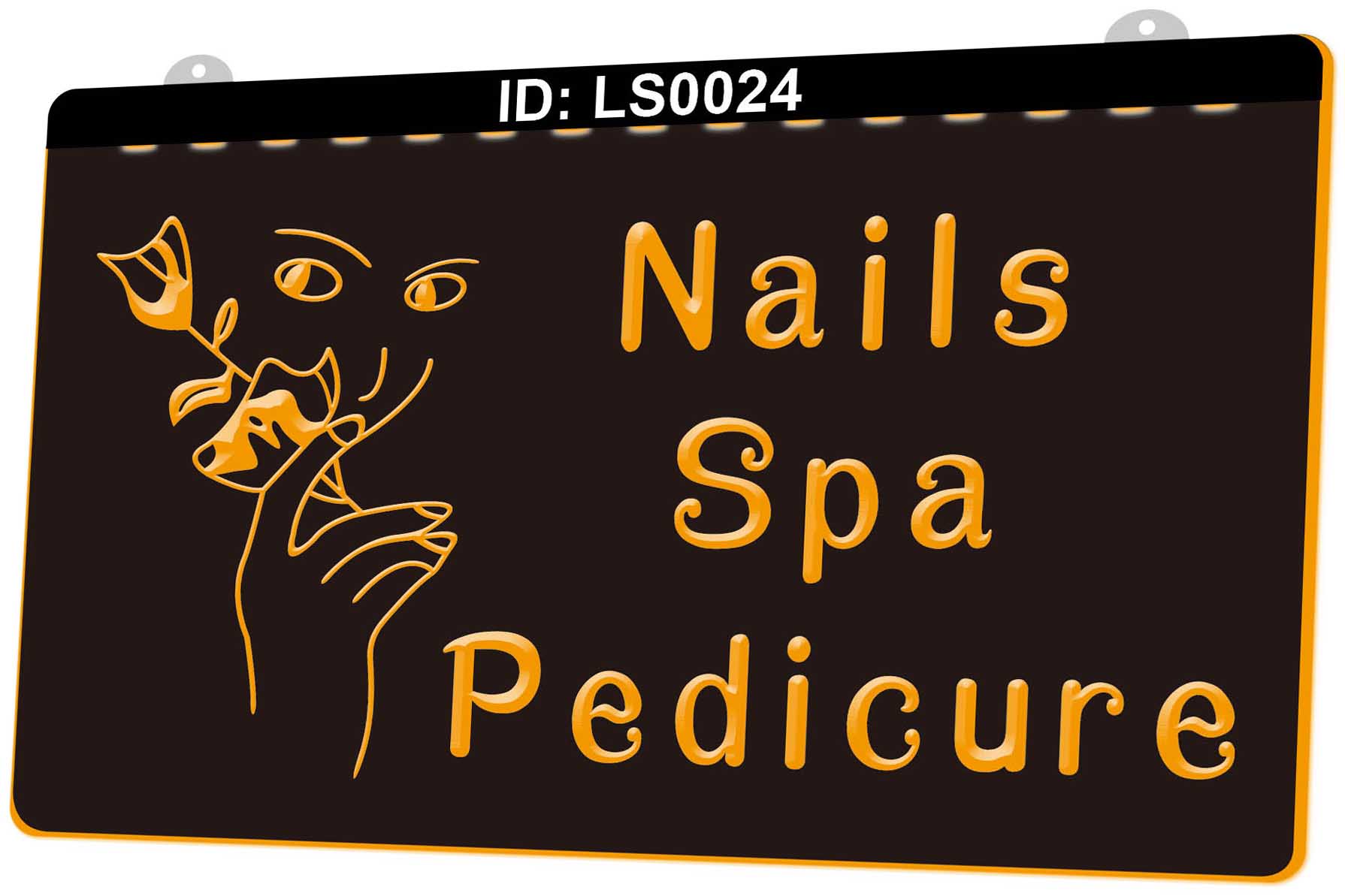 

LS0024 Nails Spa Pedicure Beauty Salon 3D Engraving LED Light Sign Wholesale Retail