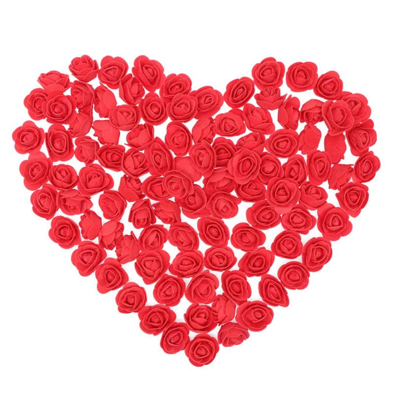 

100Pcs 3.5cm PE Foam Rose Artificial Flower For DIY Rose Doll Wedding Party Valentines Day Gift Handicrafts Supplies, Milky white