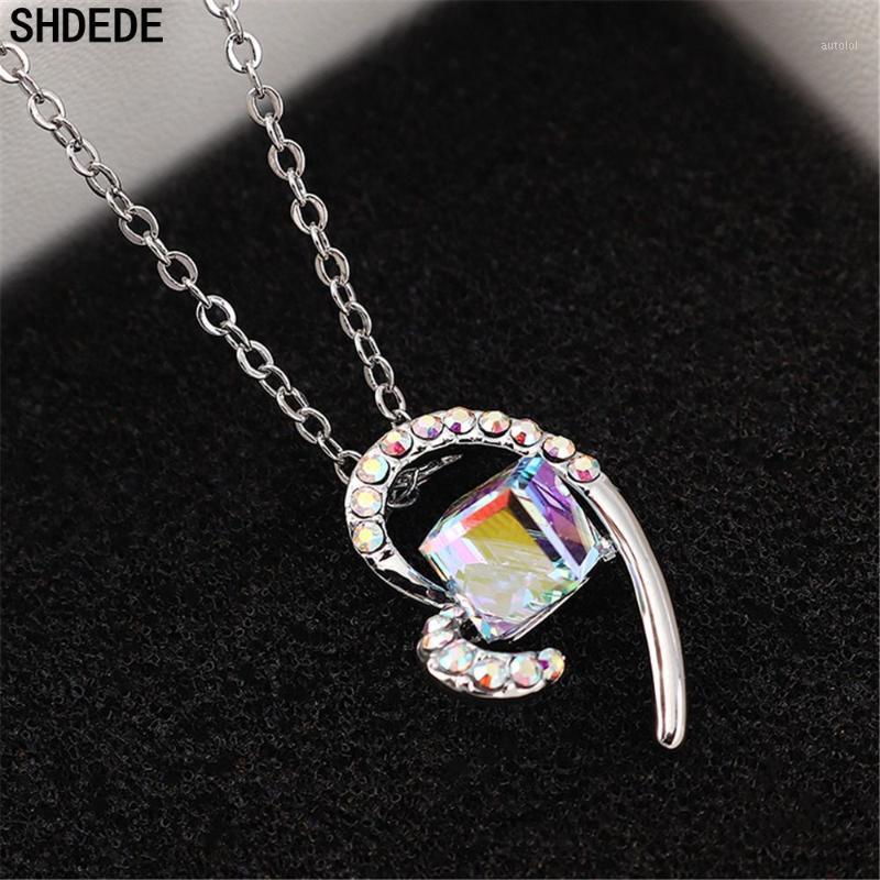 

SHDEDE Fashion Women Square Crystal Heart Pendant Necklace Birthday Party Gift Fashion Jewelry Glamour Casual -316351