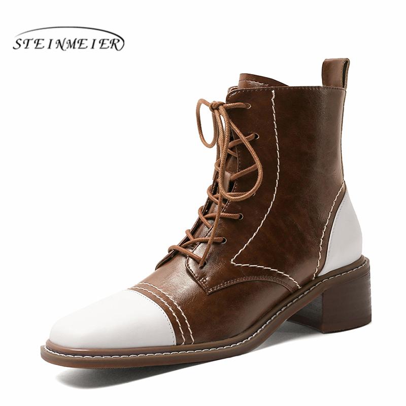 

Winter Genuine Leather boots Women Ankle Boots Comfortable quality soft Shoes Brand Designer Handmade 2020 black brown