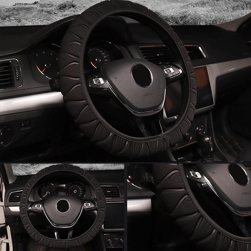 

Black Steering Wheel Cover For Four Seasons 1Pcs Protective Anti-skid Durable