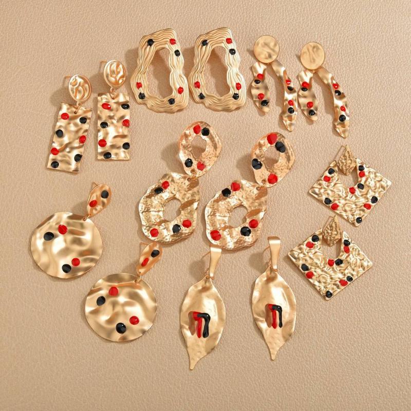 

Fashion and elegant geometric leaves simple retro matte earrings wild women's Valentine's day gift wedding jewelry wholesale