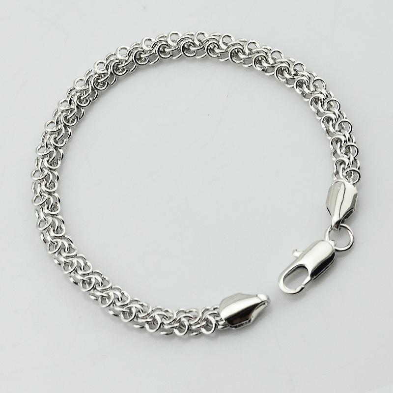 

1pcs 5mm Width Curb Rolo Men Bracelet Women White Gold Color Link Chains Hand Bracelets