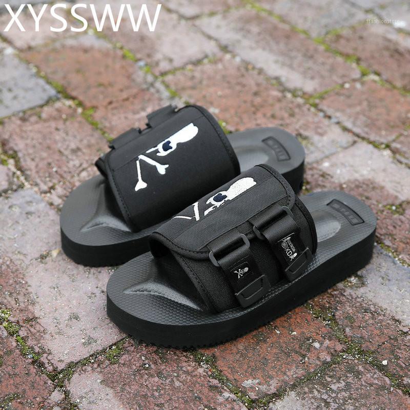 

Men Slippers Summer Flat 2018 Summer Men Shoes Breathable Beach Slippers Wedge Black Flip Flops 35-451