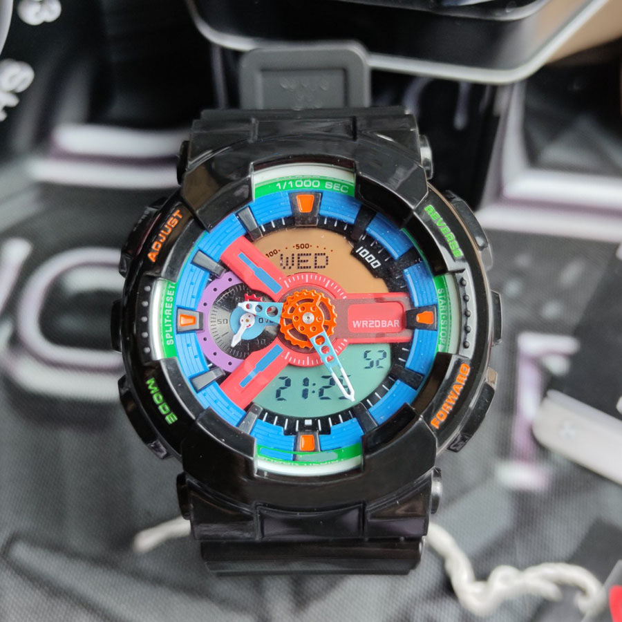 

Full-featured Wrist watches LED Dual Display Men Women Luxury Royal Oak Electronic Analog Digital Ladies Waterproof Clock GA 110 -5, Model 3