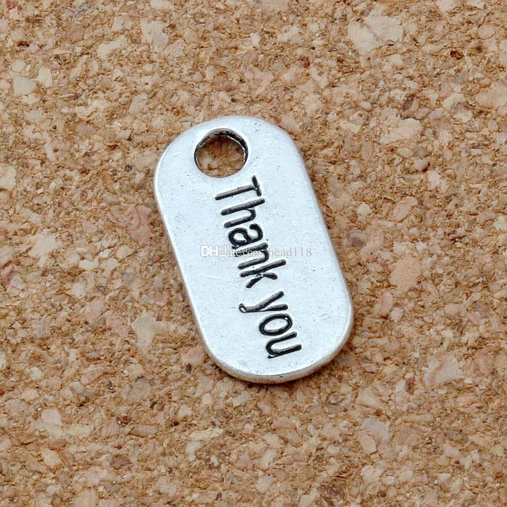 

150Pcs Antiqued Silver Alloy Single-sided "Thank You" Charm Pendants For Jewelry Making Bracelet Necklace DIY Accessories 9*18mm A-158