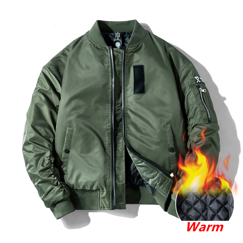 

2020 Classic Ma1 Bomber jacket Men Plus size Flight Pilot Baseball jackets Male Military Coat Couple Streetwear veste homme X1025, Black;brown