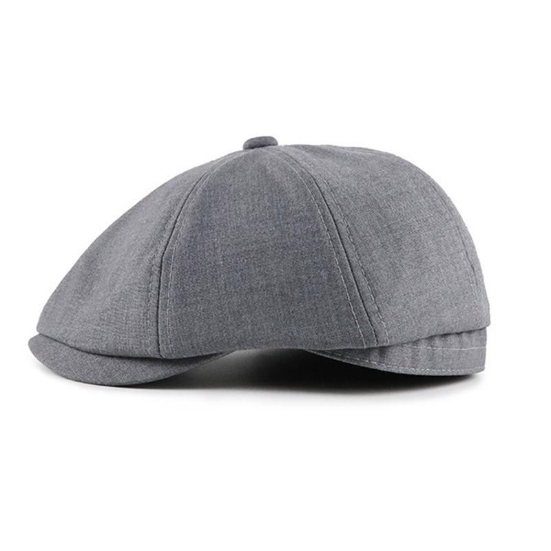 

Unisex Flat Beret Cap Casual Winter Warm England Style Classic Octagonal Hat -MX8, Black