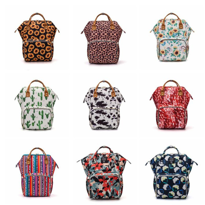 

Sunflower Diaper Bag Leopard Mommy Backpack Waterproof Nappy Bag Large Capacity Travel Backpack Baby Nursing Stroller Bags YHM642