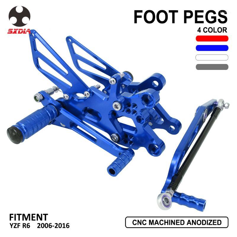

Motorcycle Accessories CNC Aluminum Adjustable Foot Pegs Rear Set Footpegs Footrests For YZF R6 YZF-R6 YZFR6 2006-20161