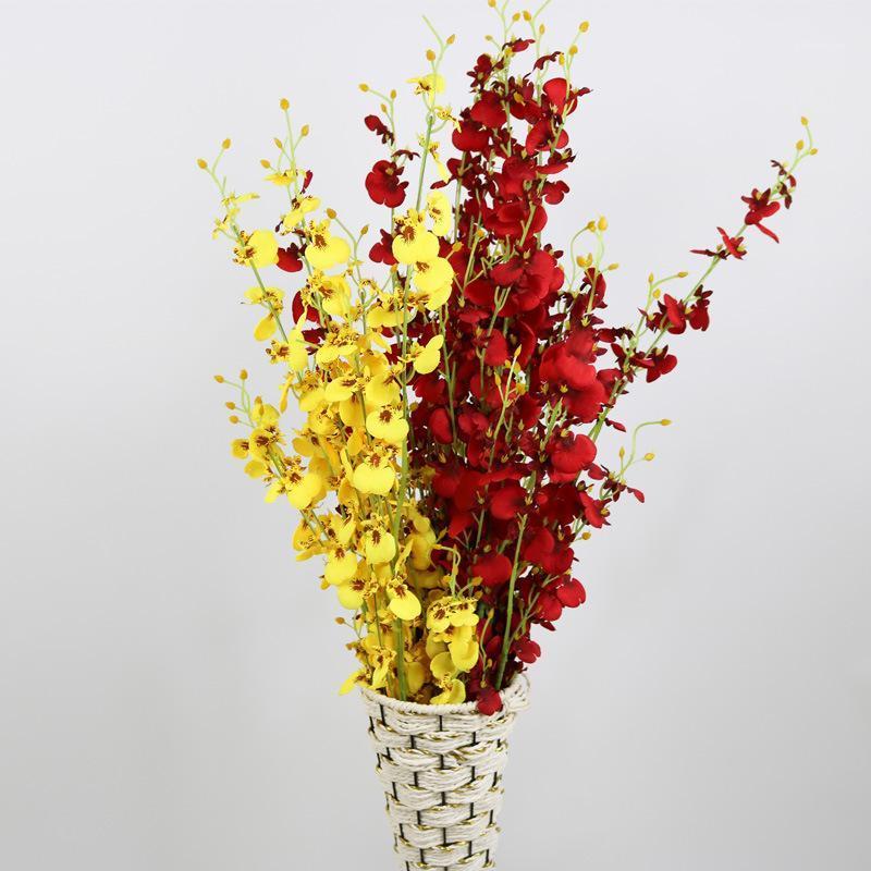 

Dancing-lady Orchid Oncidium Imitation Flowers Butterfly Orchid High-End Wedding Props Floral Decoration Imitation Flowers1, Blue