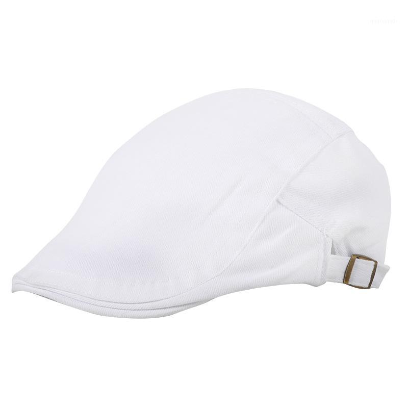 

Mens Hat Solid Cotton Cap Golf Driving Summer Sun Flat Newsboy Caps Fidget Spinner Caps White1, White