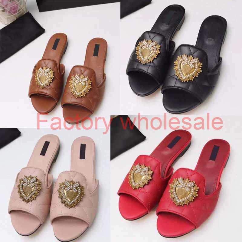 

Fashion decorative slippers women's designer luxury metal flat sandals beach outdoor wide-soled lazy shoes size 35-43, Black