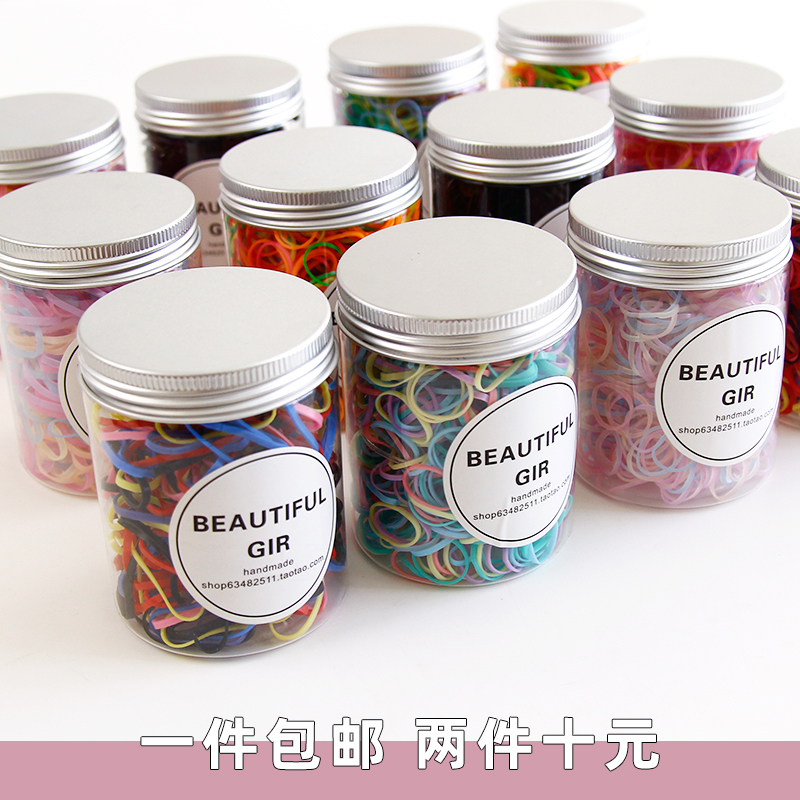 

Girl's heart candy color disposable rubber band canned hair ring for children's baby without injury