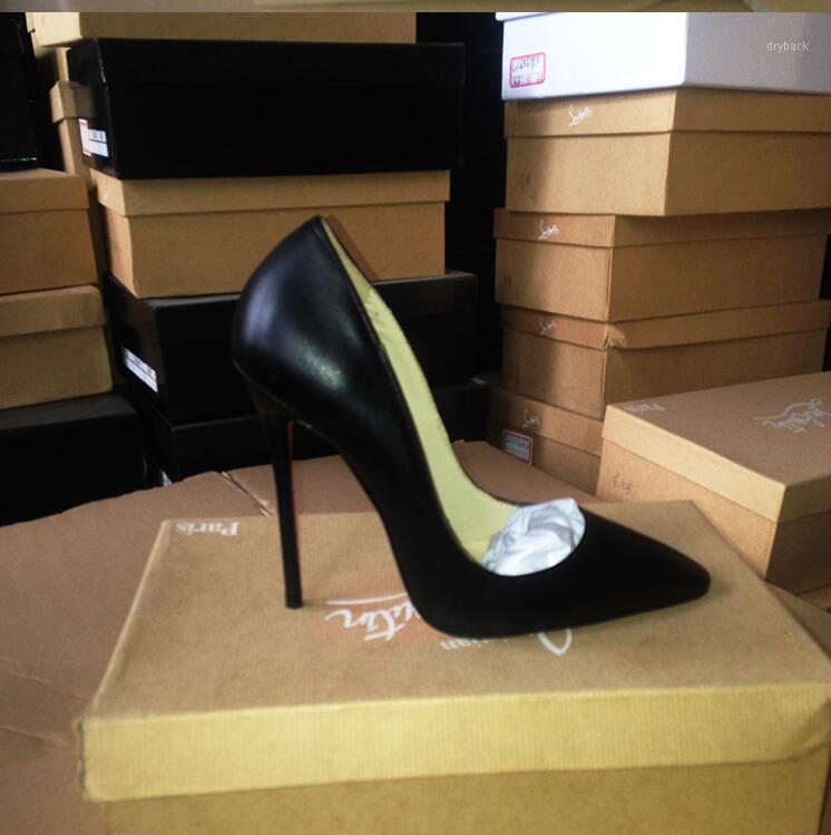 

2021 Women Red Pumps Shoes Nude/Black Pointed Toe Sexy High Heel Shoes Stiletto High Heel Ladies Pumps 12 10 8 Cm Aarge Size 441, Black patent 12cm