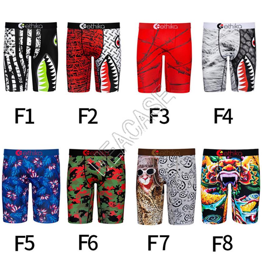 

62 Styles Mens Boxer Shorts Quick Dry Designers Underwears Boxers Briefs Catoon Shark Mouth Sports Beach Shorts Bathing Swim Clothes F101903, Mixed colors