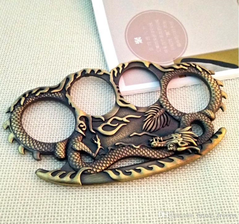 

outdoor women men skull dragon boxing finger Protective Gear ring tiger BRASS KNUCKLE DUSTER Quality is very good hand tool8