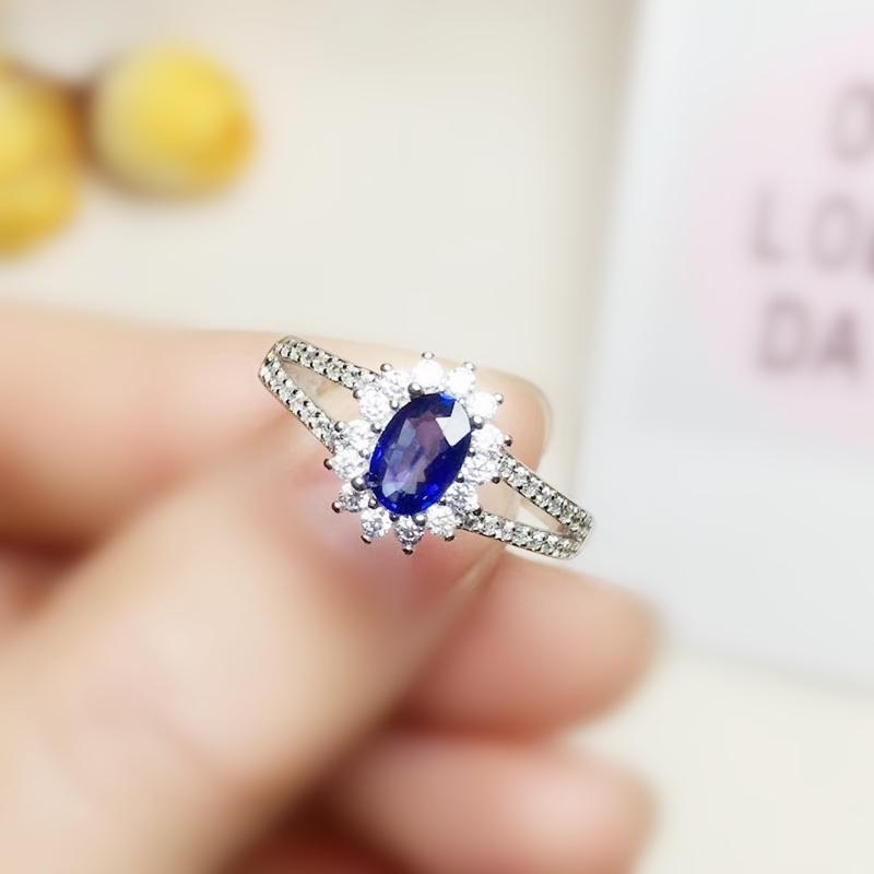 

Cluster Rings Per Jewelry Natural Real Sapphire Or Ruby Emerald Ring 0.6ct Gemstone 925 Sterling Silver Fine T20437, Golden;silver