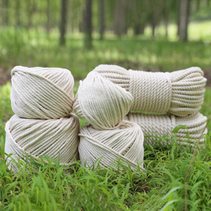 

1/2/3/4/5/6mm Macrame Rope Twisted String Cotton Cord For Handmade Natural Beige Rope DIY Home Wedding Accessories Gif, 1mm 100m
