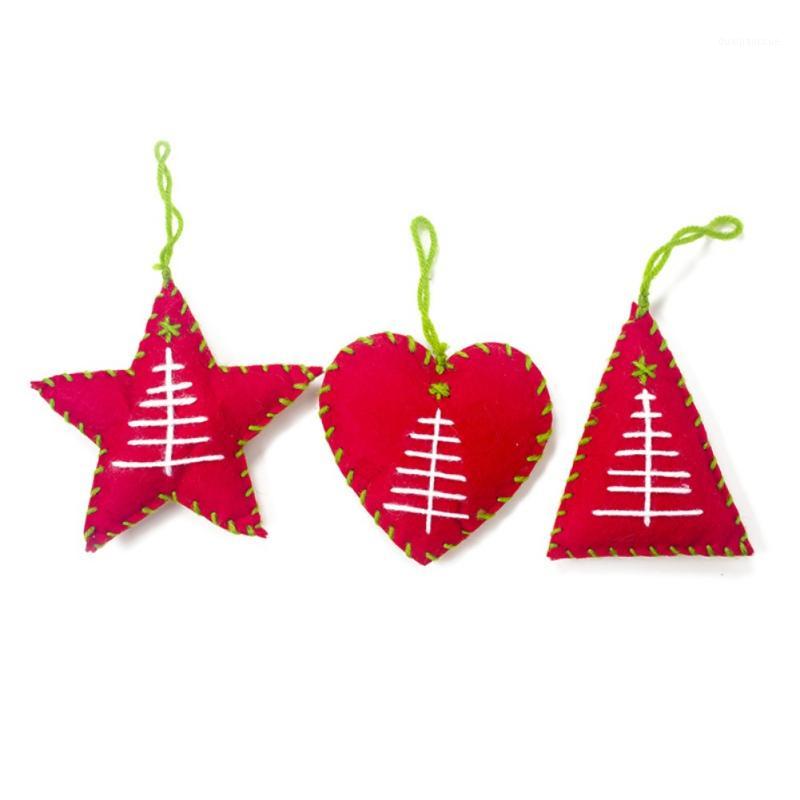 

Christmas Cloth Star Heart Pendant Christmas Decor For Home Tree Ornaments Xmas Gifts1