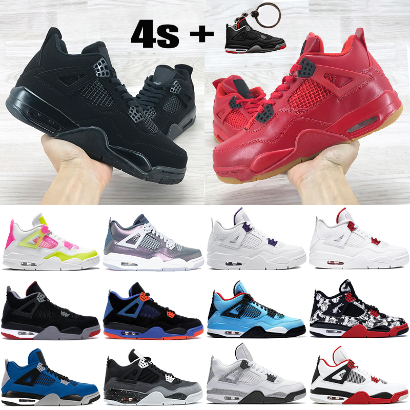 Nouvelle arrivée 4 4s Jumpman Mens Bottes Chaussures Métallique Violet Chat Noir Blanc Citron Rose Monsoon Bleu élevé ce que les baskets hommes f