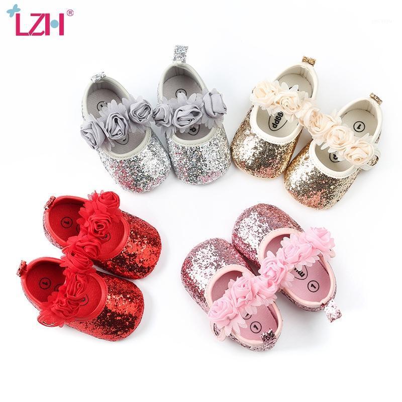 

LZH Autumn Spring Sequins Baby Girls Shoes Infant Newborn Princess Shoes First Walkers Baby Girls Birthday Party For1, Red