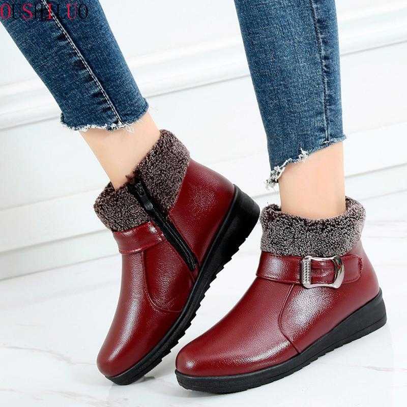

Women Winter Flat Warm Ankle Boots Women's Suede Sewing Snow Boots Ladies Platform Short Furry Plush Female Mother Shoes Fashion1, Black