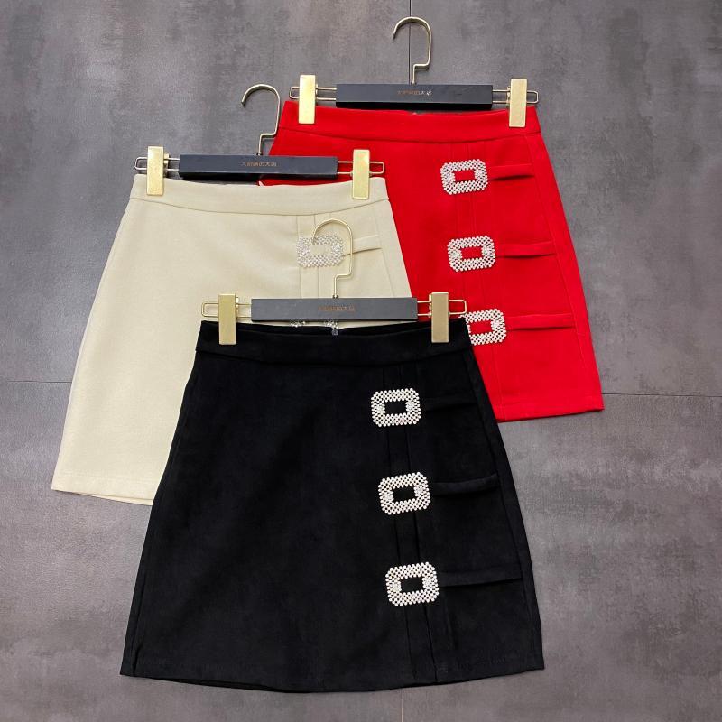 

2020 Same New Red Model Spring Square Water Heavy Industry Sliding Canvas Skirt Hip Bag Female Pft2, See chart