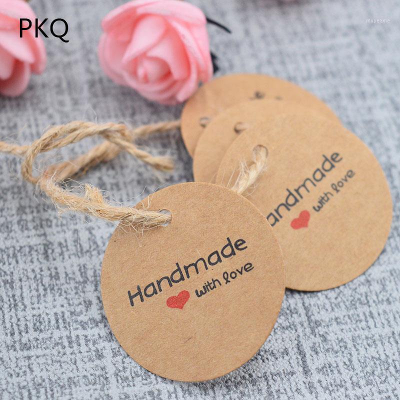 

200pcs Handmade hang Thank you Sweet tag kraft paper gift label Tag for wedding/candy/baby gift tagging package Decor1