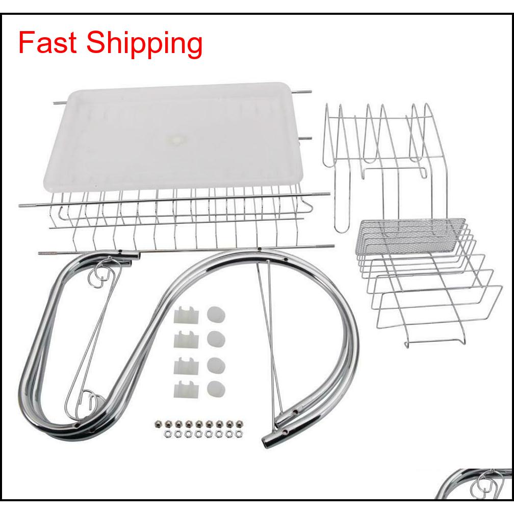 

2-tier Multi-function Stainless Steel Dish Drying Rack,c qyllsY new_dhbest