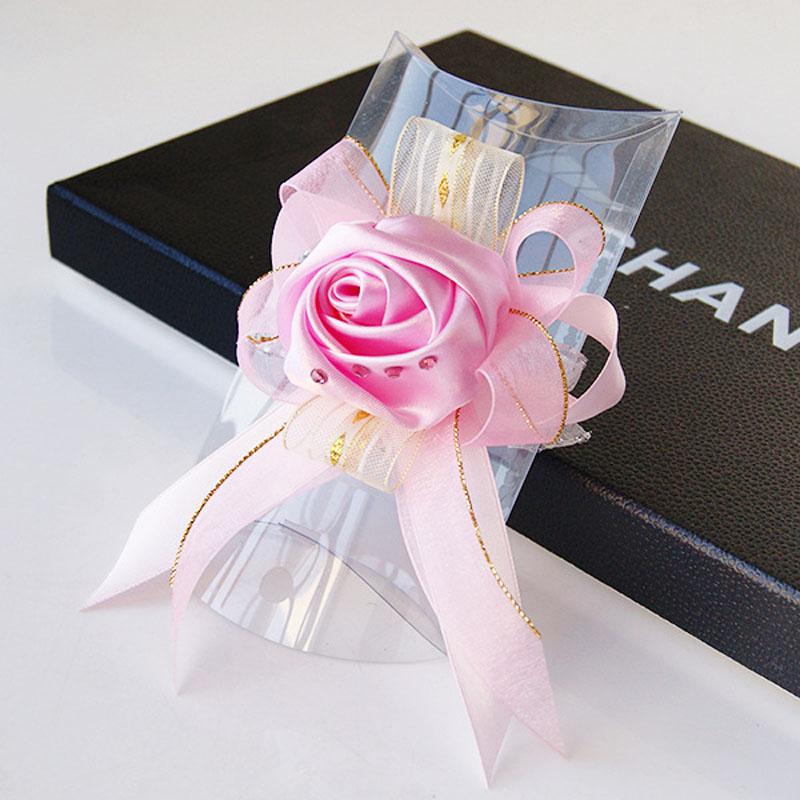 

DIY Cheap 10PCS/Lot New Best Man Groom Boutonniere Silk Satin Rose Flower men buttonhole Wedding Party Prom Man Suit Corsage