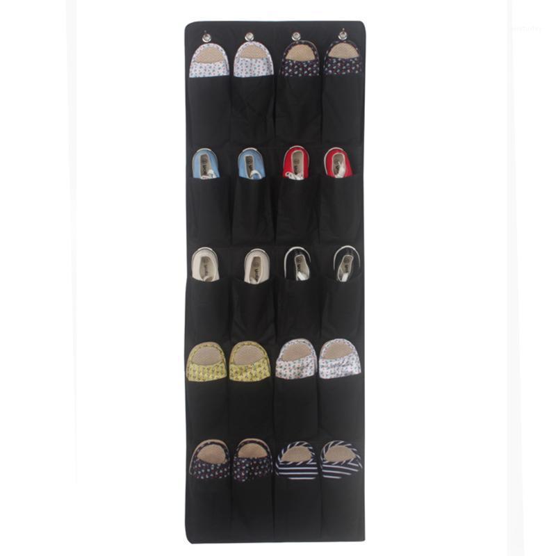 

Quality Hanging 20 Pocket Over the Door Shoe Organizer Rack Shoes Storage1, Black